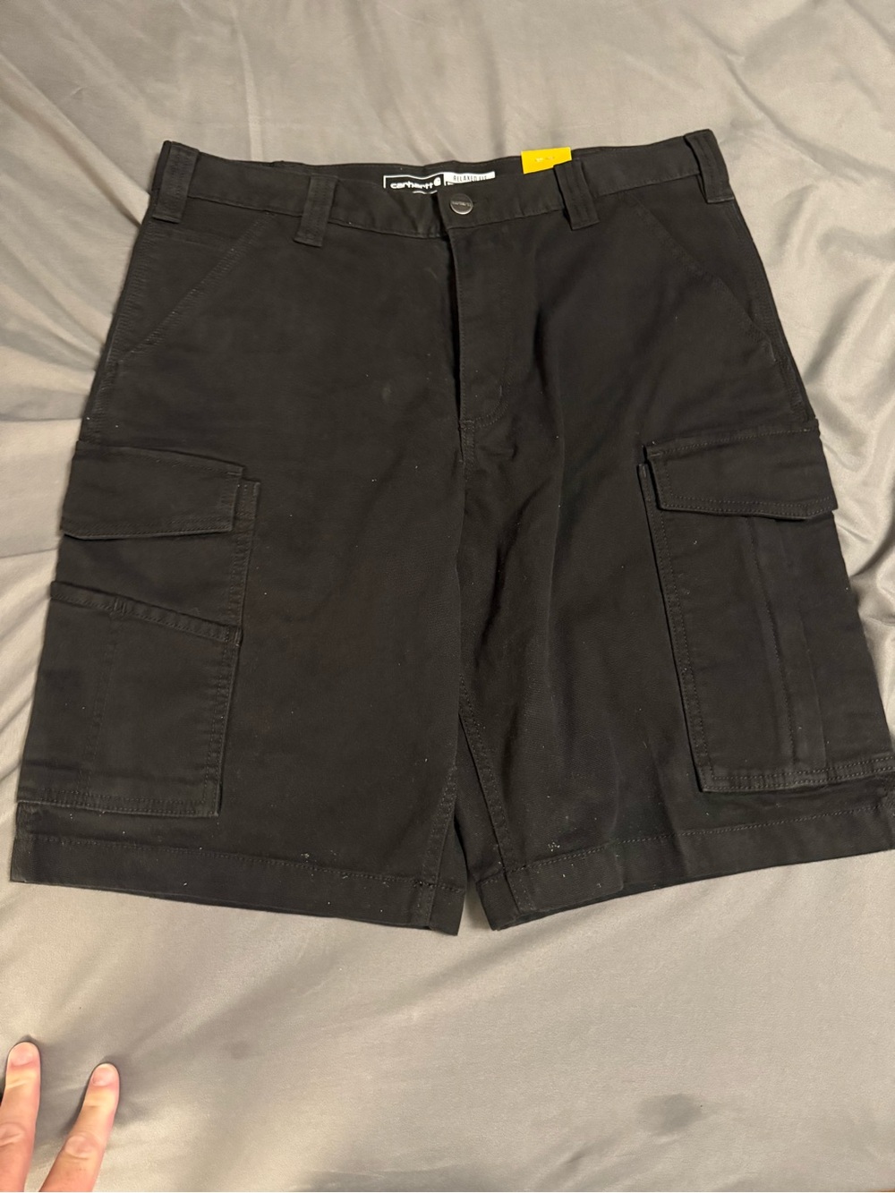 NWT Carhartt Rugged Flex Cargo Shorts 34x11 Black Canvas Workwear 103542